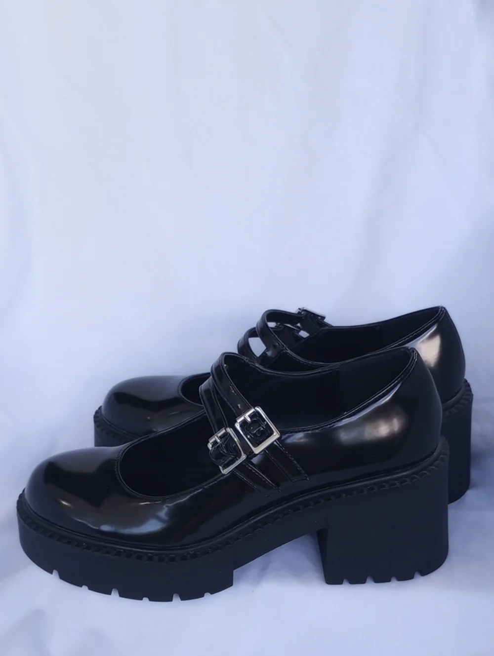 Madden Girl Black Patent Mary Jane Platform Heels